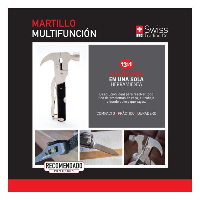 Martillo Multifunción 13 en 1 Compacto