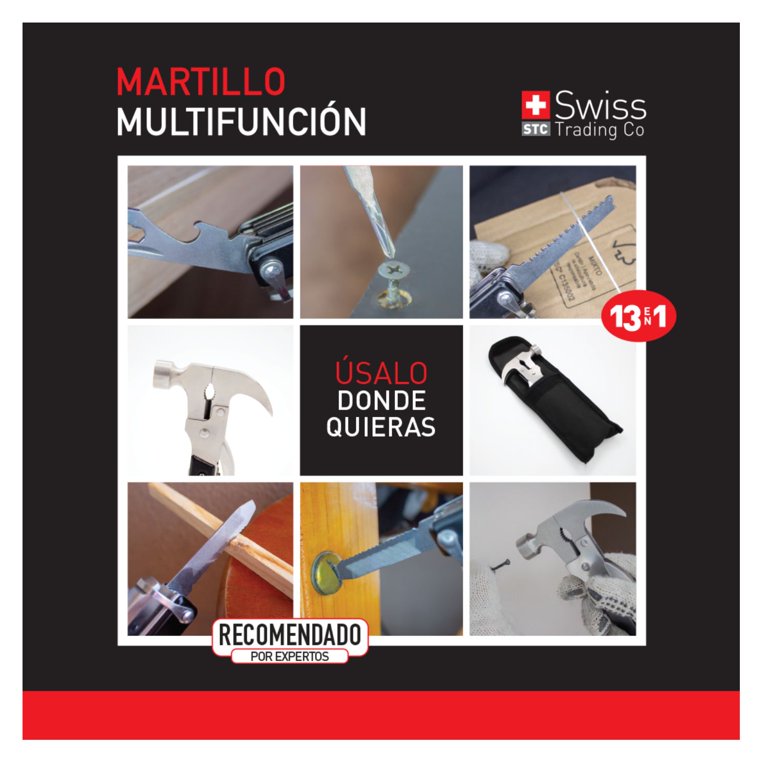 Martillo Multifunción 13 en 1 Compacto